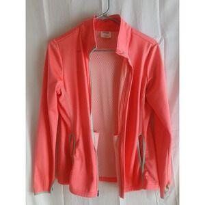 Danskin Now Semi‎ Fitted Vibrant Pink Full Zip Front Pockets Jacket SZ M 8-10
